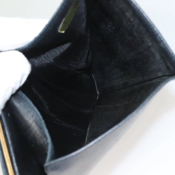 CHANEL COCO Mark Long Wallet Grained Calf Skin Navy Gold - Picture 11 of 16